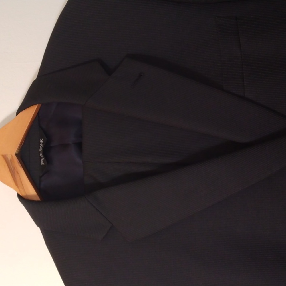 Jos. A. Bank Black Pinstripe Signature Wool Suit 43R